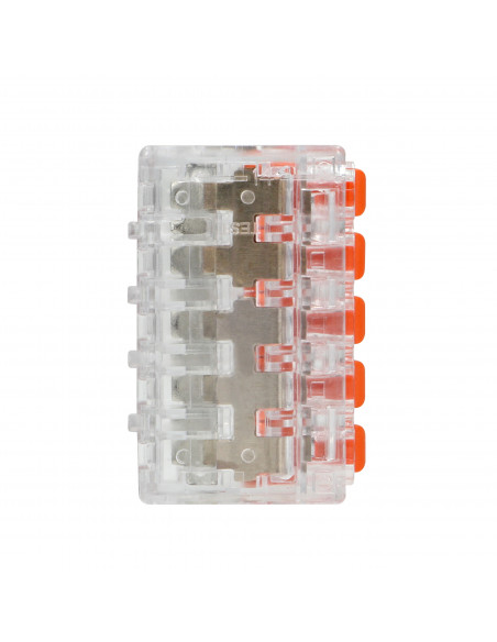 Złączka instalacyjna zaciskowa 5-przewodowa, na dowolny przewód 0,2-4mm², IEC 450V/32A,Blister 4 szt.