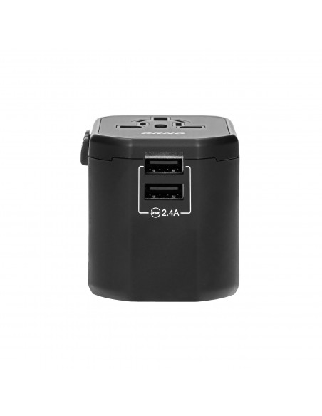  GOworld USB uniwersalny adapter podróżny do ponad 200 krajów świata,  100-240V, 8A, 2 x USB, 5V  2,4A inteligentna...