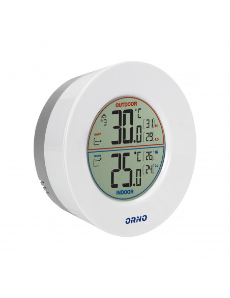 Bezprzewodowa stacja pogodowa z pomiarem temperatury zewnętrznej i wewnętrznej, biało-szara