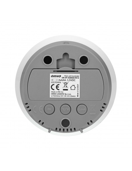 Bezprzewodowa stacja pogodowa z pomiarem temperatury zewnętrznej i wewnętrznej, biało-szara