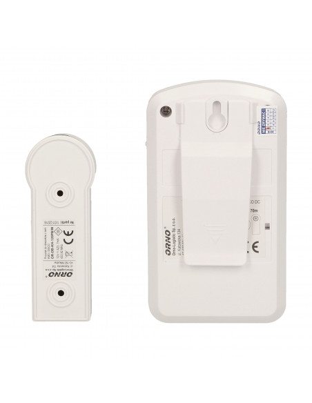 Dzwonek bezprzewodowy DISCO DC, bateryjny, learning system, 1 dźwięk, 70m