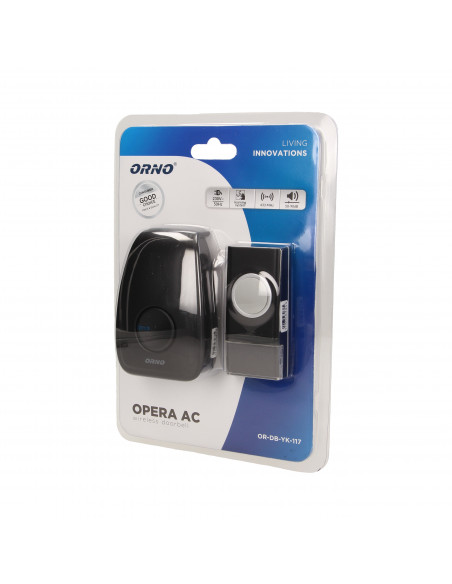 Dzwonek bezprzewodowy OPERA AC, sieciowy, learning system, 48 dźwięków, 100m