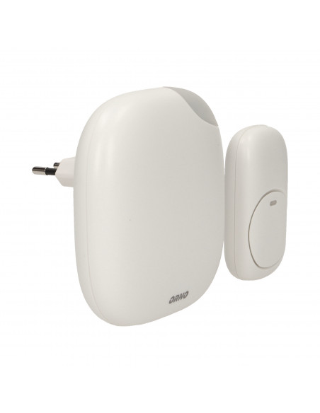 Dzwonek bezprzewodowy LOGICO AC, sieciowy, funkcja alarmu, learning system, 36 dźwięków, 120m