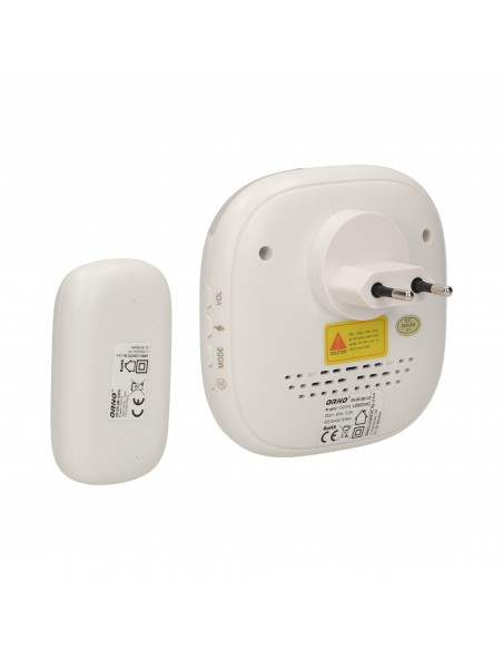 Dzwonek bezprzewodowy LOGICO AC, sieciowy, funkcja alarmu, learning system, 36 dźwięków, 120m