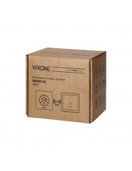 Dzwonek bezprzewodowy WAYO AC, sieciowy, bezbateryjny przycisk, learning system, 25 dźwięków, 100m