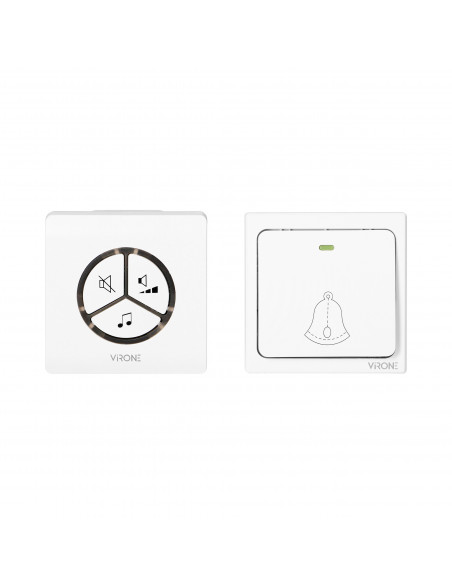 Dzwonek bezprzewodowy WAYO AC, sieciowy, bezbateryjny przycisk, learning system, 25 dźwięków, 100m