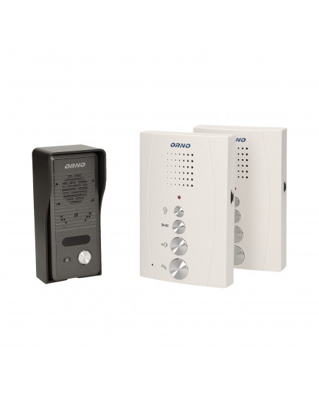 Zestaw domofonowy jednorodzinny z interkomem, bezsłuchawkowy, biały, ELUVIO INTERCOM