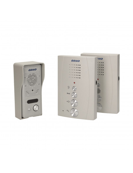 Zestaw domofonowy jednorodzinny z interkomem, bezsłuchawkowy, szary, ELUVIO INTERCOM