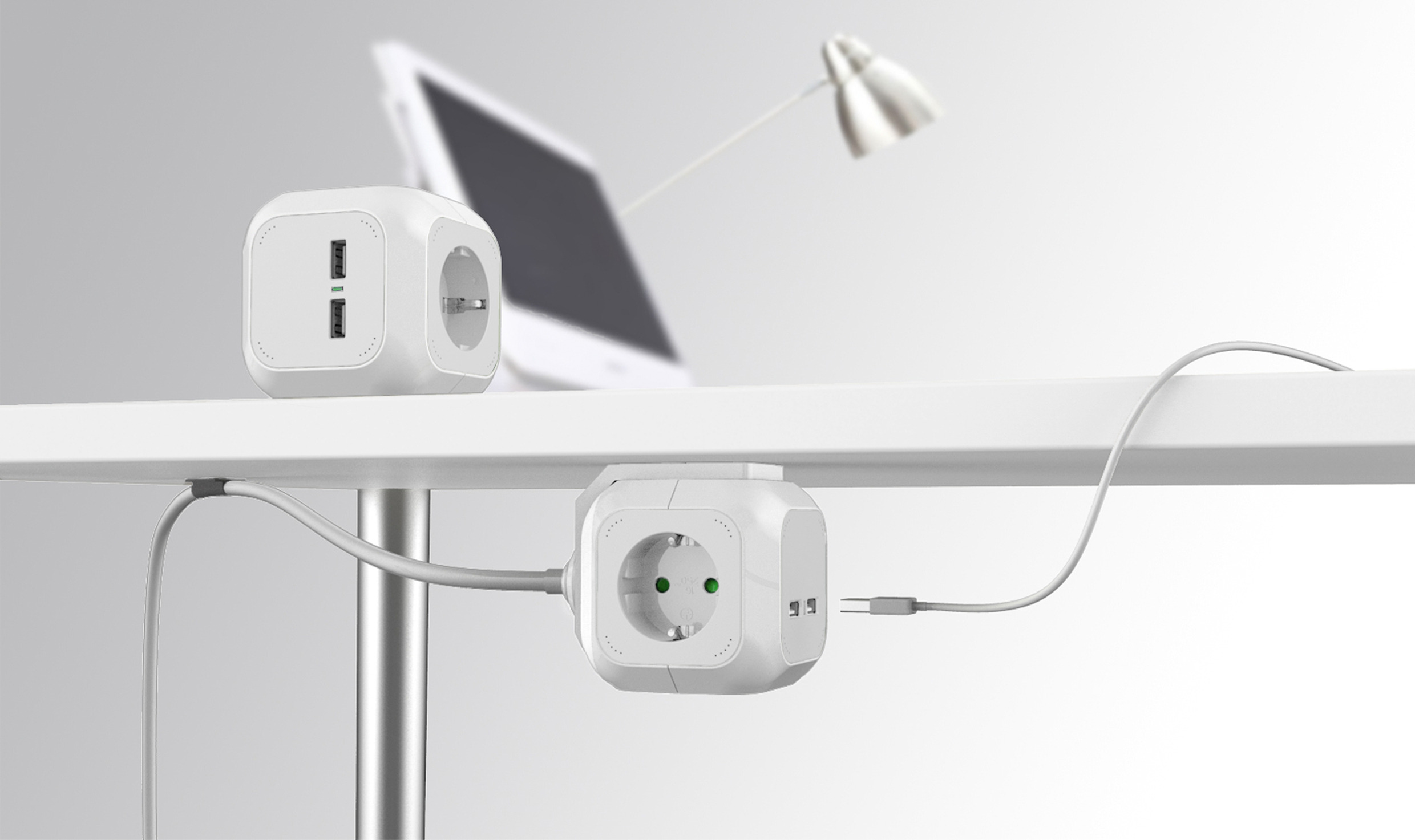 Przedłużacz kostka z ładowarką USB w nowym kolorze